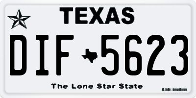 TX license plate DIF5623