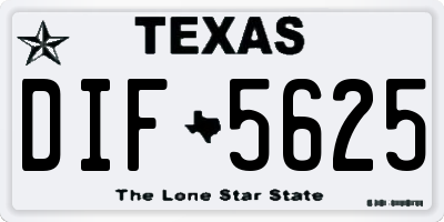 TX license plate DIF5625