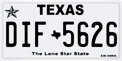 TX license plate DIF5626