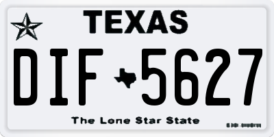 TX license plate DIF5627