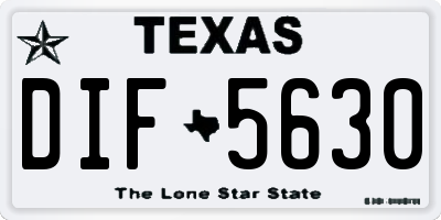 TX license plate DIF5630