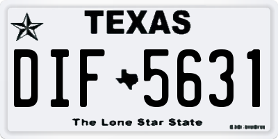 TX license plate DIF5631