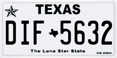 TX license plate DIF5632