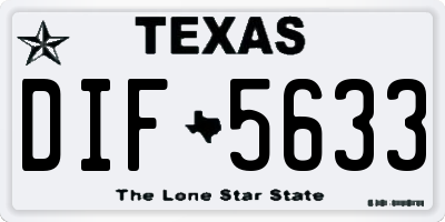 TX license plate DIF5633