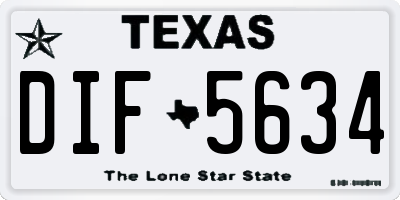 TX license plate DIF5634