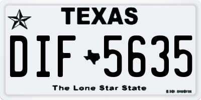 TX license plate DIF5635