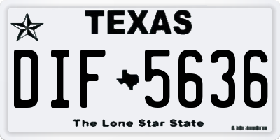 TX license plate DIF5636