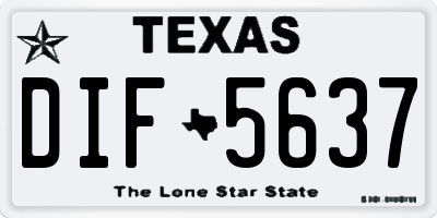 TX license plate DIF5637