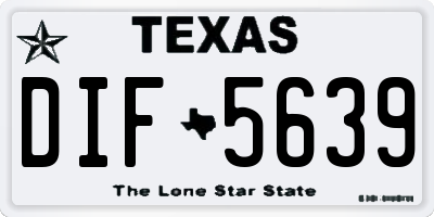 TX license plate DIF5639