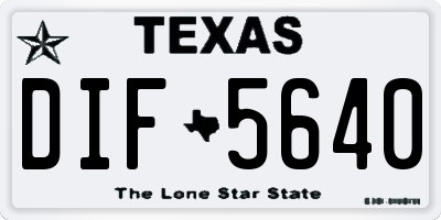 TX license plate DIF5640