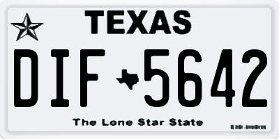 TX license plate DIF5642