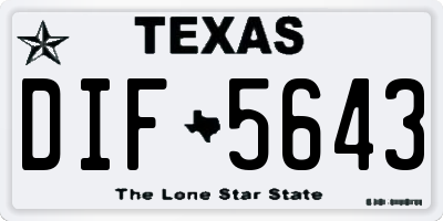 TX license plate DIF5643