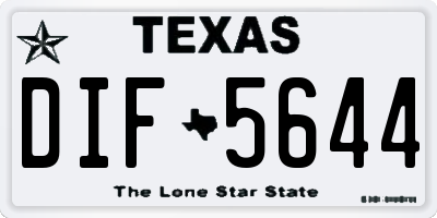 TX license plate DIF5644