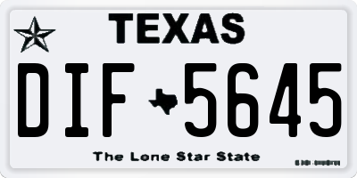 TX license plate DIF5645