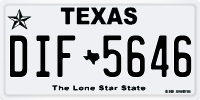 TX license plate DIF5646