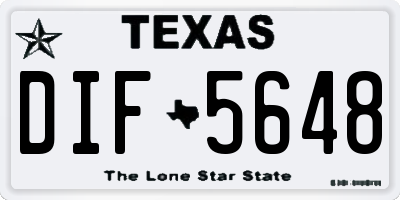 TX license plate DIF5648