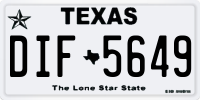 TX license plate DIF5649