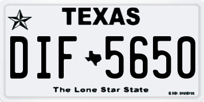 TX license plate DIF5650