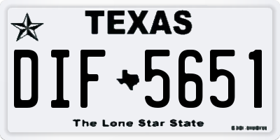 TX license plate DIF5651