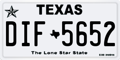 TX license plate DIF5652