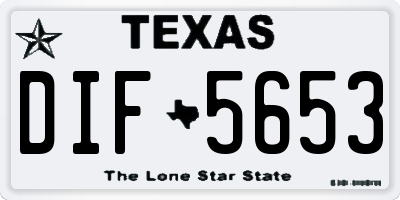 TX license plate DIF5653