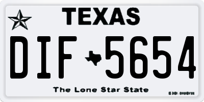 TX license plate DIF5654