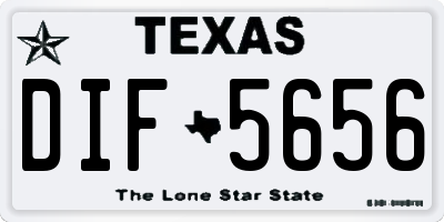 TX license plate DIF5656
