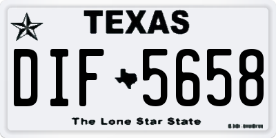 TX license plate DIF5658
