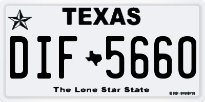 TX license plate DIF5660