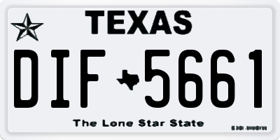 TX license plate DIF5661