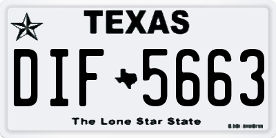 TX license plate DIF5663