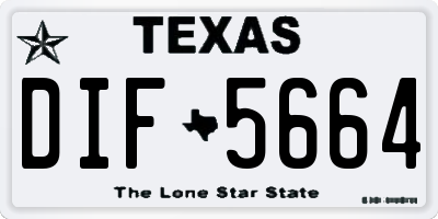 TX license plate DIF5664