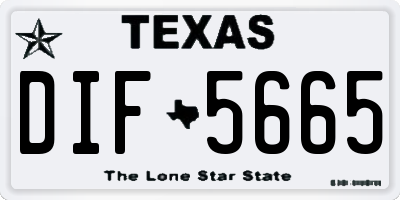 TX license plate DIF5665