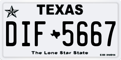 TX license plate DIF5667