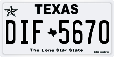 TX license plate DIF5670