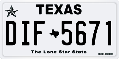 TX license plate DIF5671