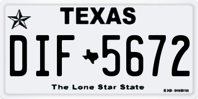 TX license plate DIF5672