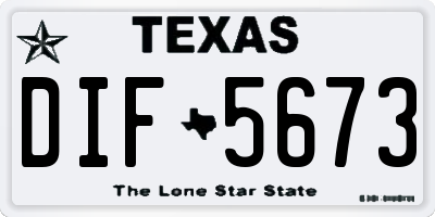 TX license plate DIF5673