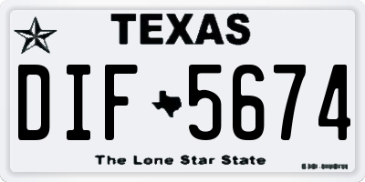 TX license plate DIF5674