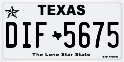 TX license plate DIF5675