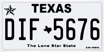 TX license plate DIF5676