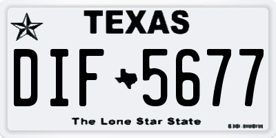 TX license plate DIF5677