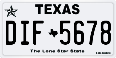 TX license plate DIF5678