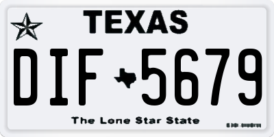 TX license plate DIF5679