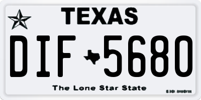 TX license plate DIF5680
