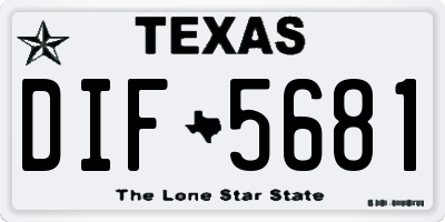 TX license plate DIF5681