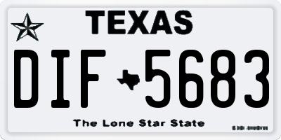 TX license plate DIF5683