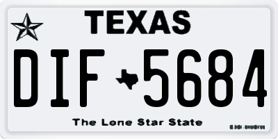 TX license plate DIF5684
