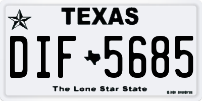 TX license plate DIF5685