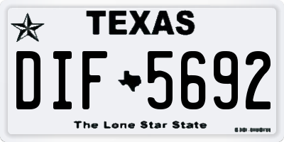 TX license plate DIF5692